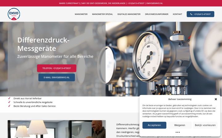 Screenshot of differenzdruckmessgeraet.de