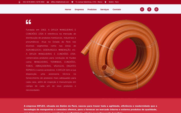 Captura de ecrã de diflexmangueiraseconexoes.com.br