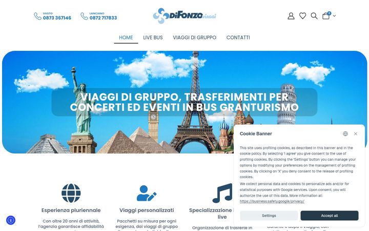 Screenshot von difonzoviaggi.it