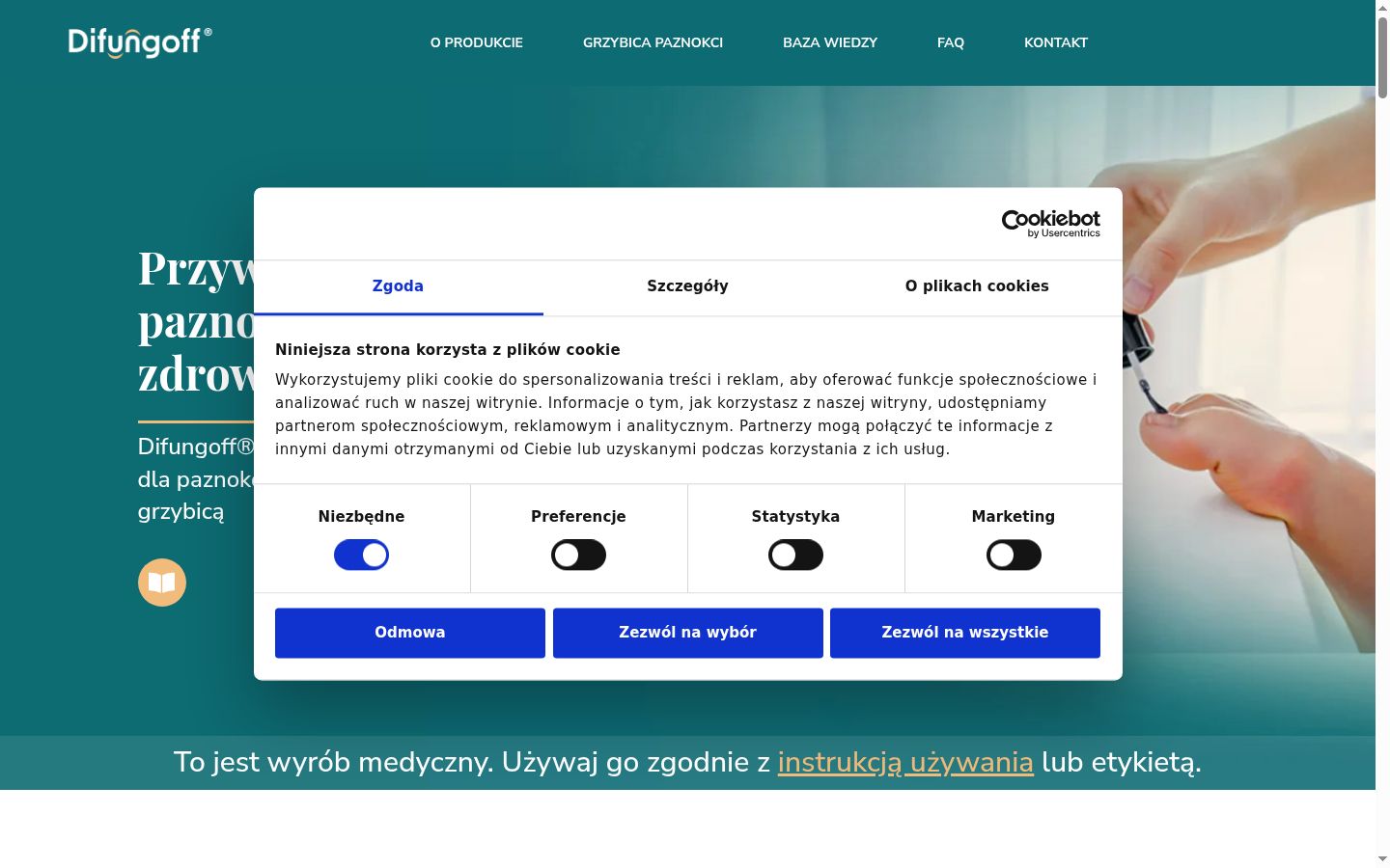 Screenshot van de toestemmingsbanner zoals getoond vóór enige interactie