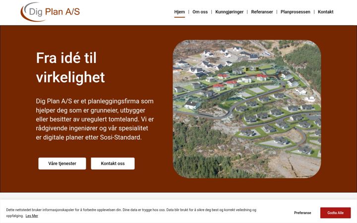 Snímek obrazovky dig-plan.no