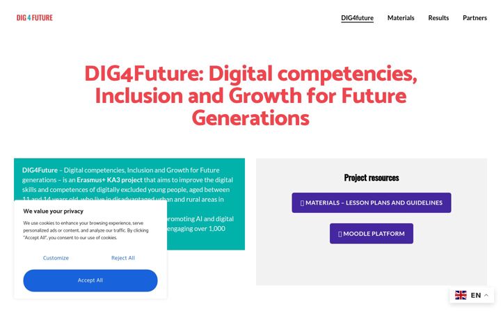 Screenshot of dig4future.eu