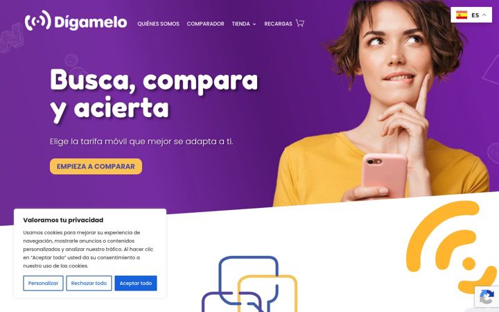 Ekraanipilt saidist digamelo.es
