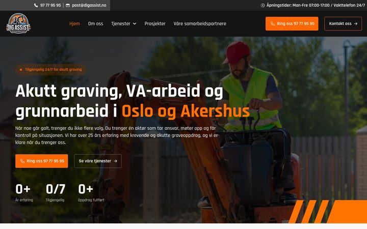 Snímek obrazovky digassist.no