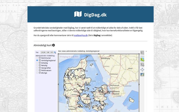 Screenshot of digdag.dk