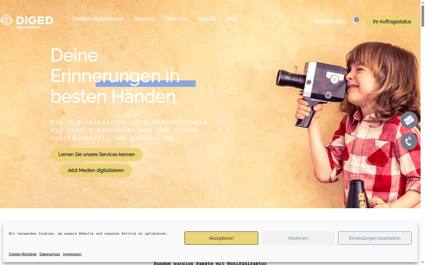 Screenshot del banner di consenso mostrato prima di qualsiasi interazione