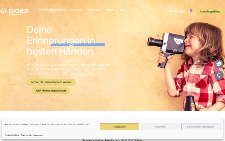 Screenshot of diged.de