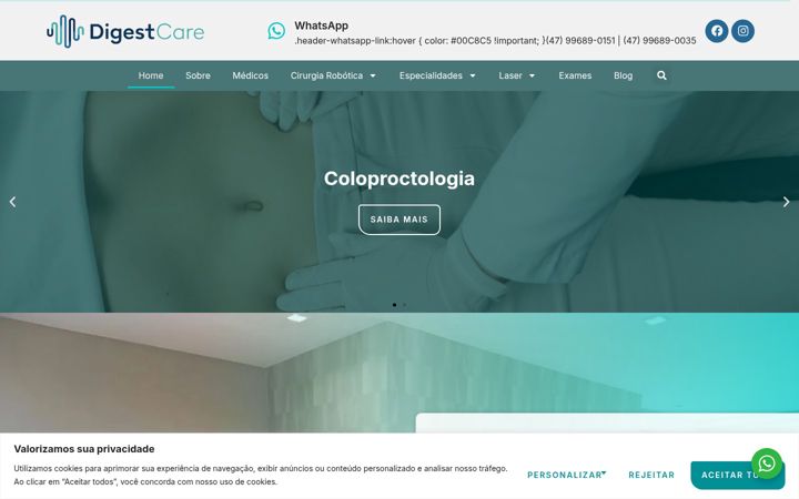 Captura de ecrã de digestcare.com.br