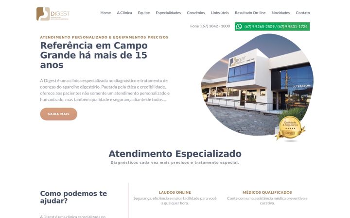 Captura de ecrã de digestdiagnosticos.com.br