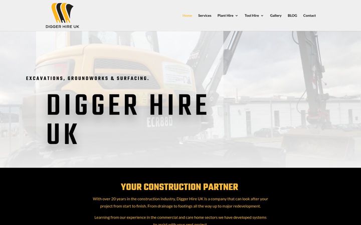 Screenshot of diggerhireuk.com