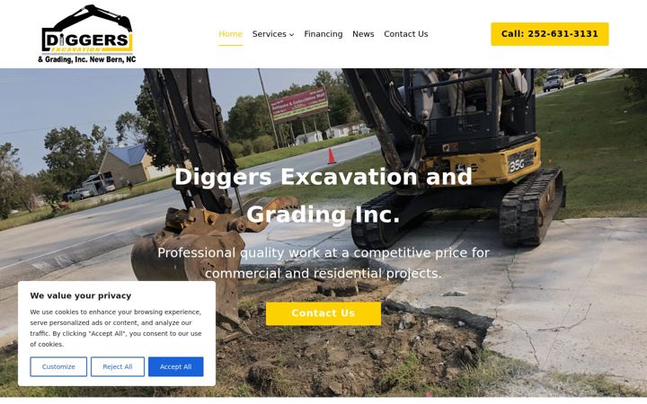 Screenshot of diggersnc.com