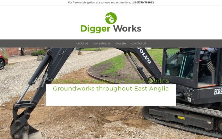 Zrzut ekranu diggerworksuffolk.co.uk