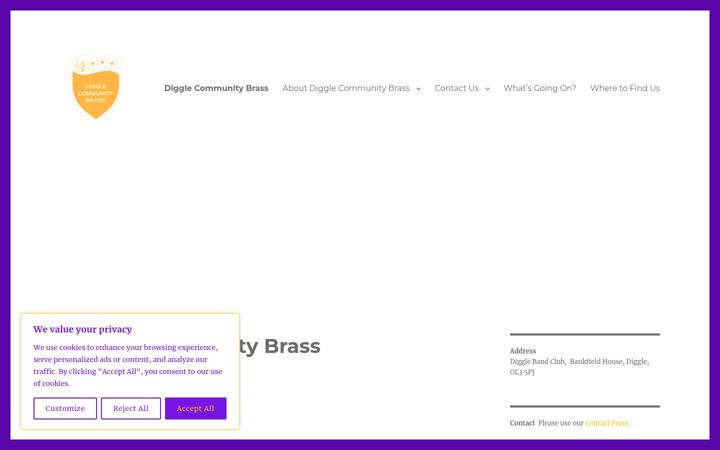 Zrzut ekranu digglecommunitybrass.org.uk