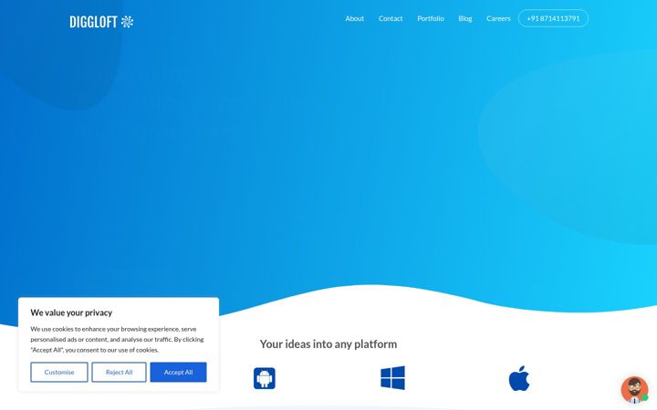 Screenshot of diggloft.com
