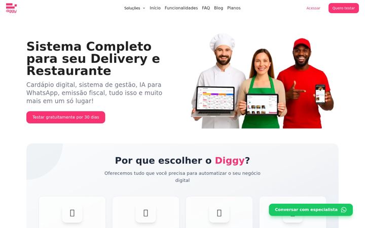 Screenshot of diggy.menu