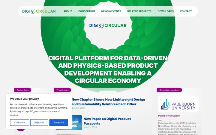 Screenshot stránky digi4circular.eu