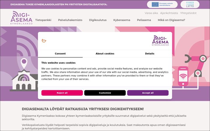 Skærmbillede af digiasema.fi