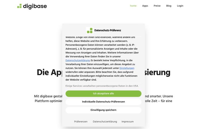 Screenshot of digibase.com