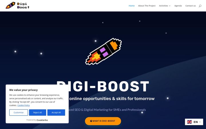 Screenshot of digiboosterasmus.eu