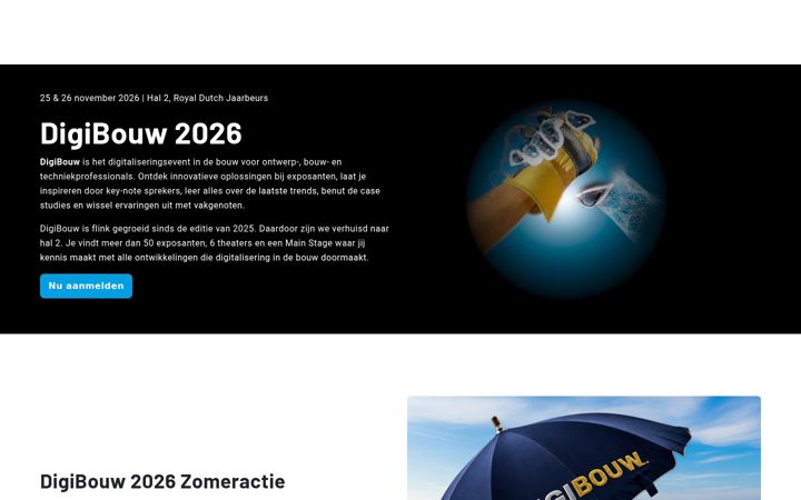 Screenshot stránky digibouw.nl