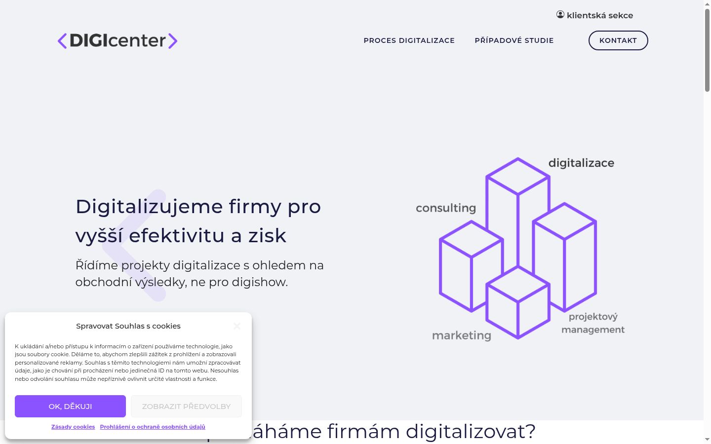 Screenshot del banner di consenso mostrato prima di qualsiasi interazione