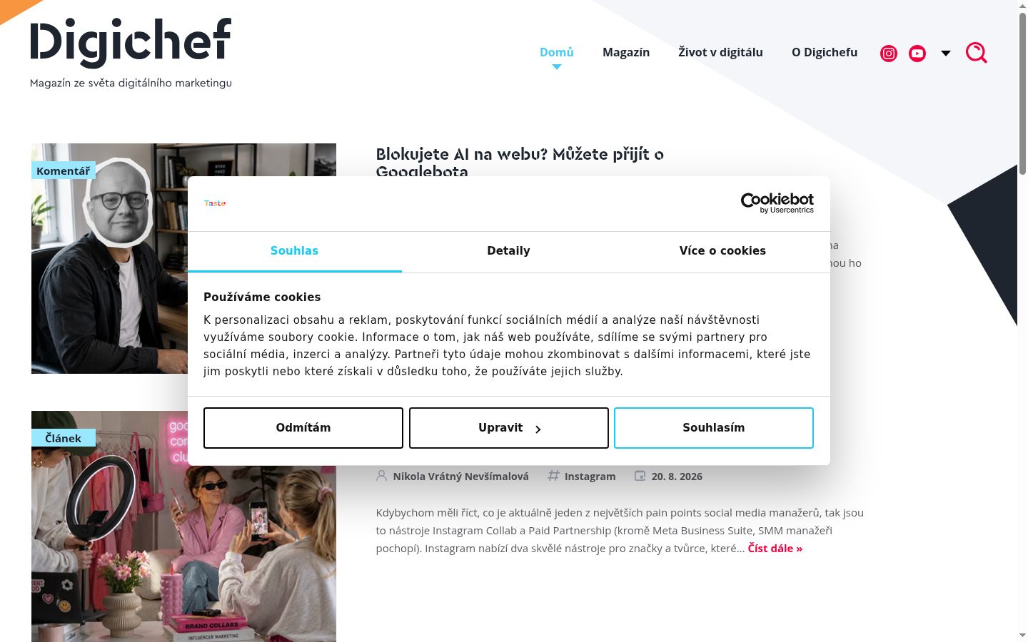 Screenshot tal-banner tal-kunsens muri qabel kwalunkwe interazzjoni