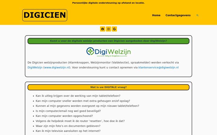 Captura de pantalla de digicien.nl