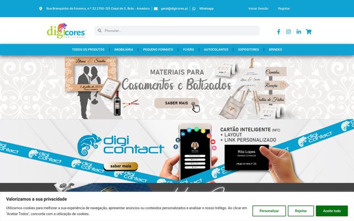 Captură de ecran a digicores.pt