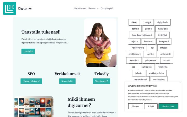 Skærmbillede af digicorner.fi