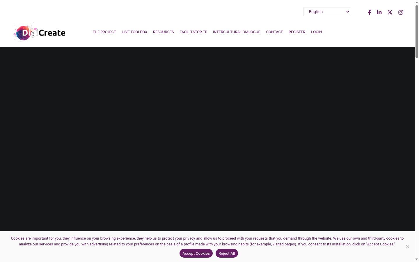 Screenshot of the consent banner shown before any interaction