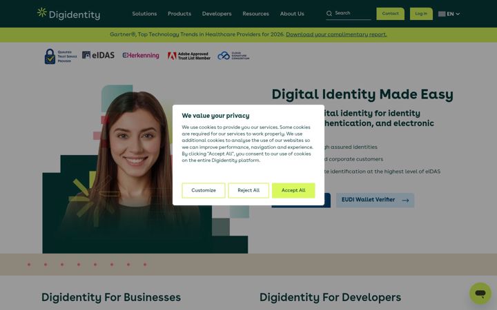 Screenshot of digidentity.eu