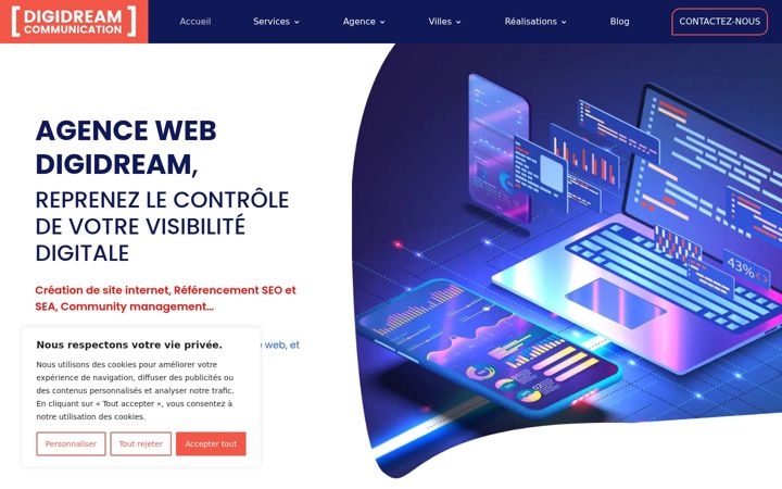 Screenshot of digidream-communication.com