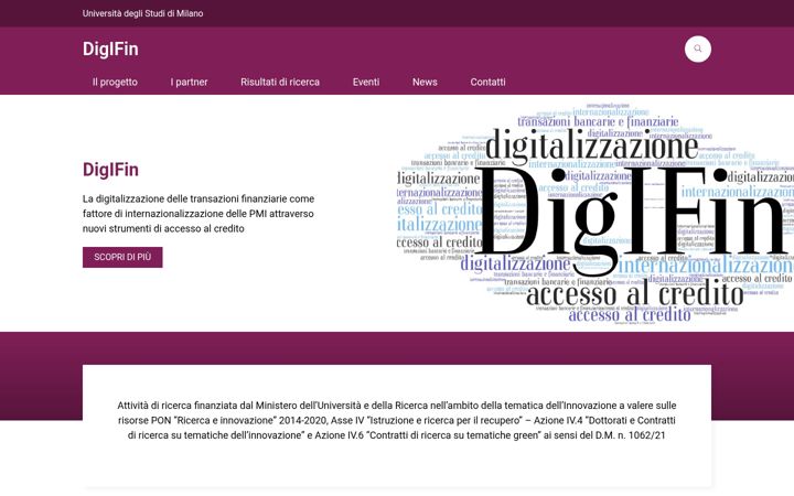 Screenshot of digifin.unimi.it