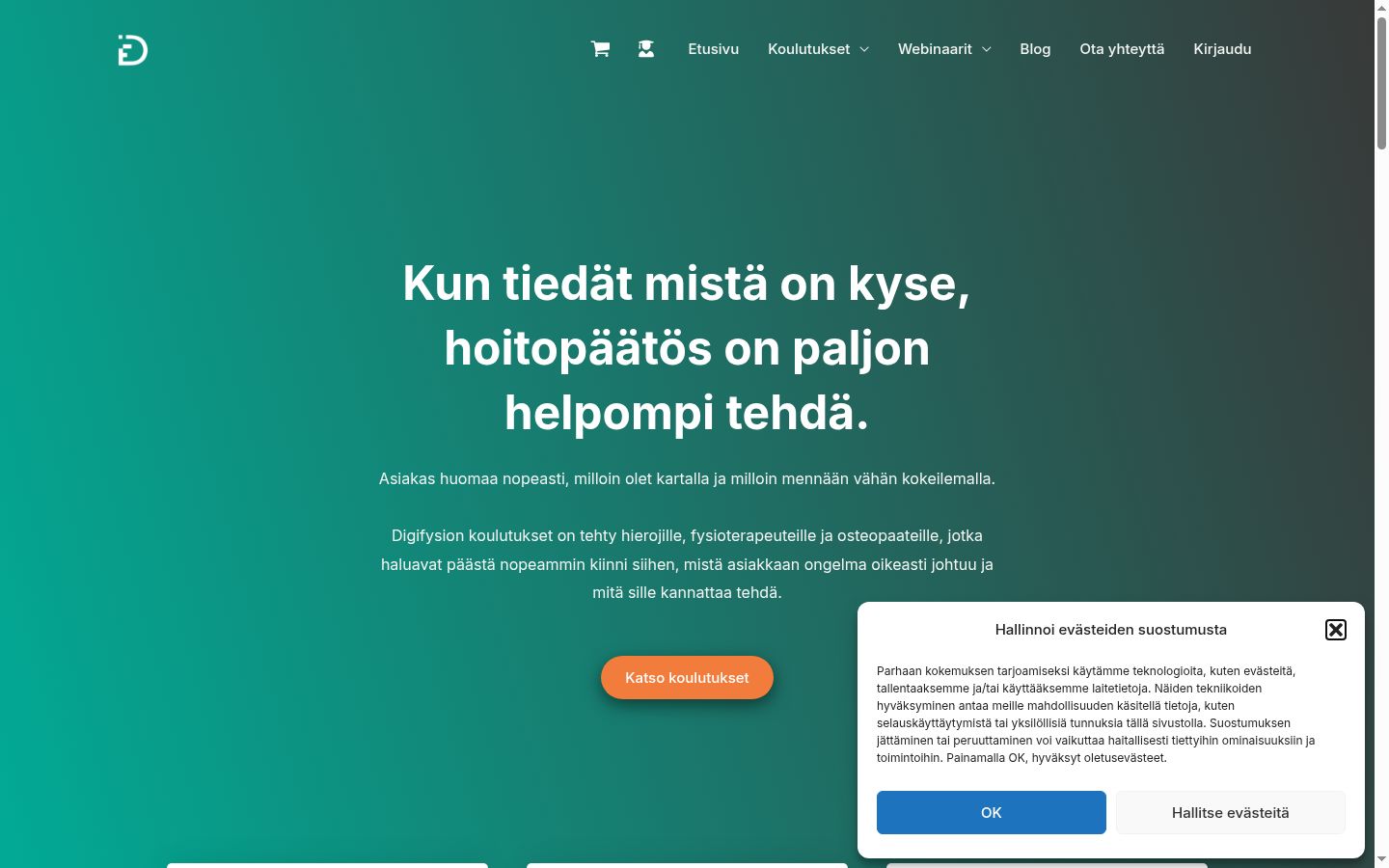 Screenshot del banner di consenso mostrato prima di qualsiasi interazione