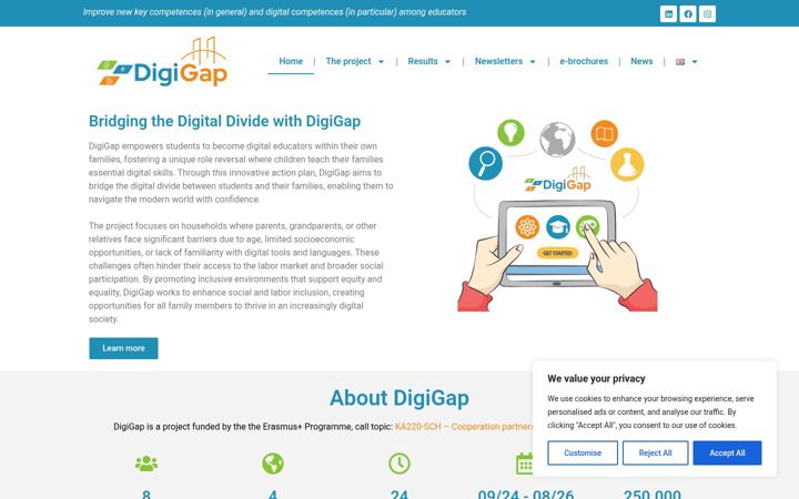 Screenshot of digigap.eu