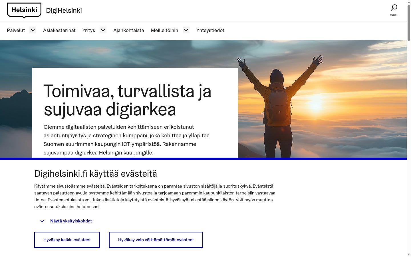 Snímek obrazovky baneru souhlasu zobrazeného před jakoukoli interakcí