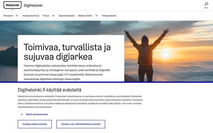 Snímek obrazovky digihelsinki.fi