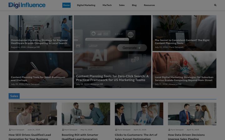 Screenshot of digiinfluence.com