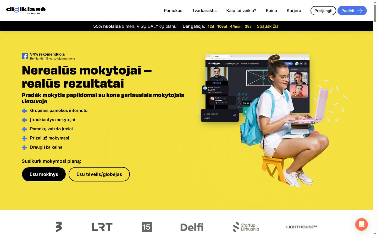 Screenshot tal-banner tal-kunsens muri qabel kwalunkwe interazzjoni