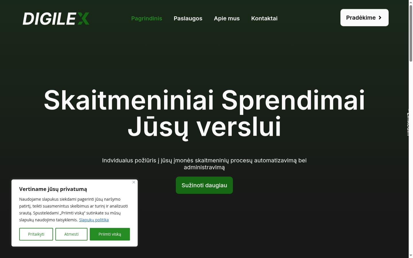 Screenshot tal-banner tal-kunsens muri qabel kwalunkwe interazzjoni