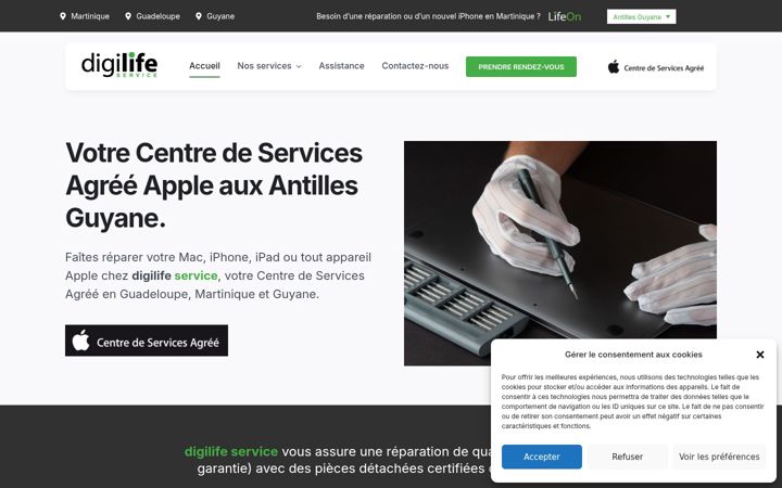Екранна снимка на digilifeservice.fr