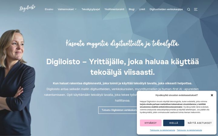 Snímek obrazovky digiloisto.fi