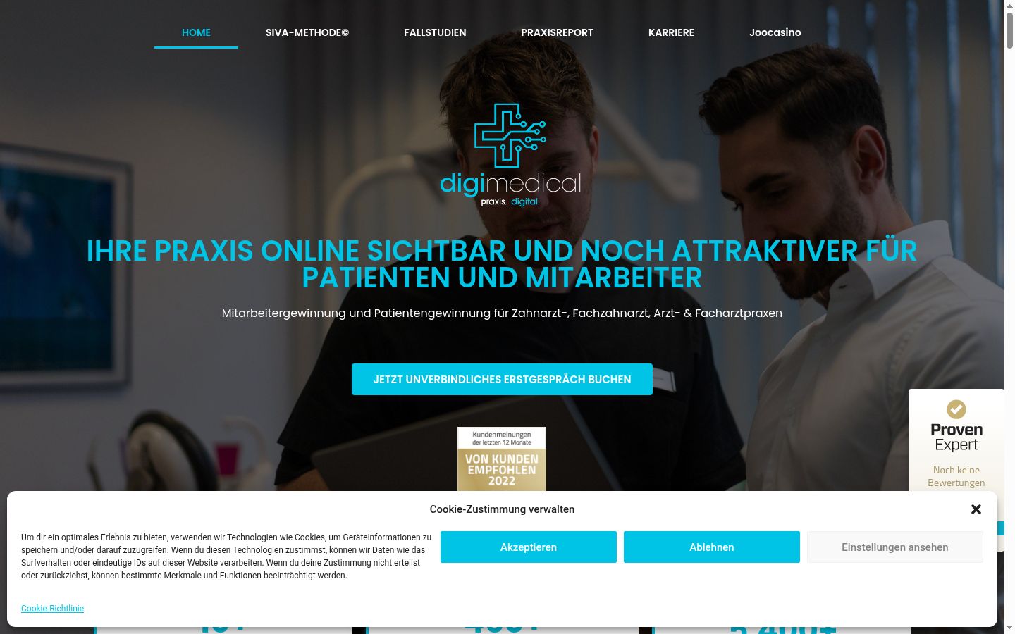 Skärmbild av samtyckesbannern som visades före någon interaktion