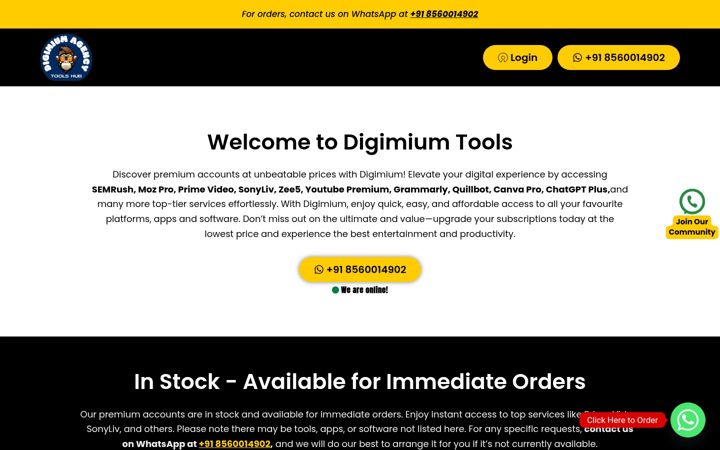 Screenshot of digimiumtools.com