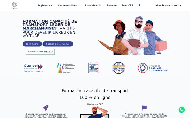 Екранна снимка на digimoov.fr