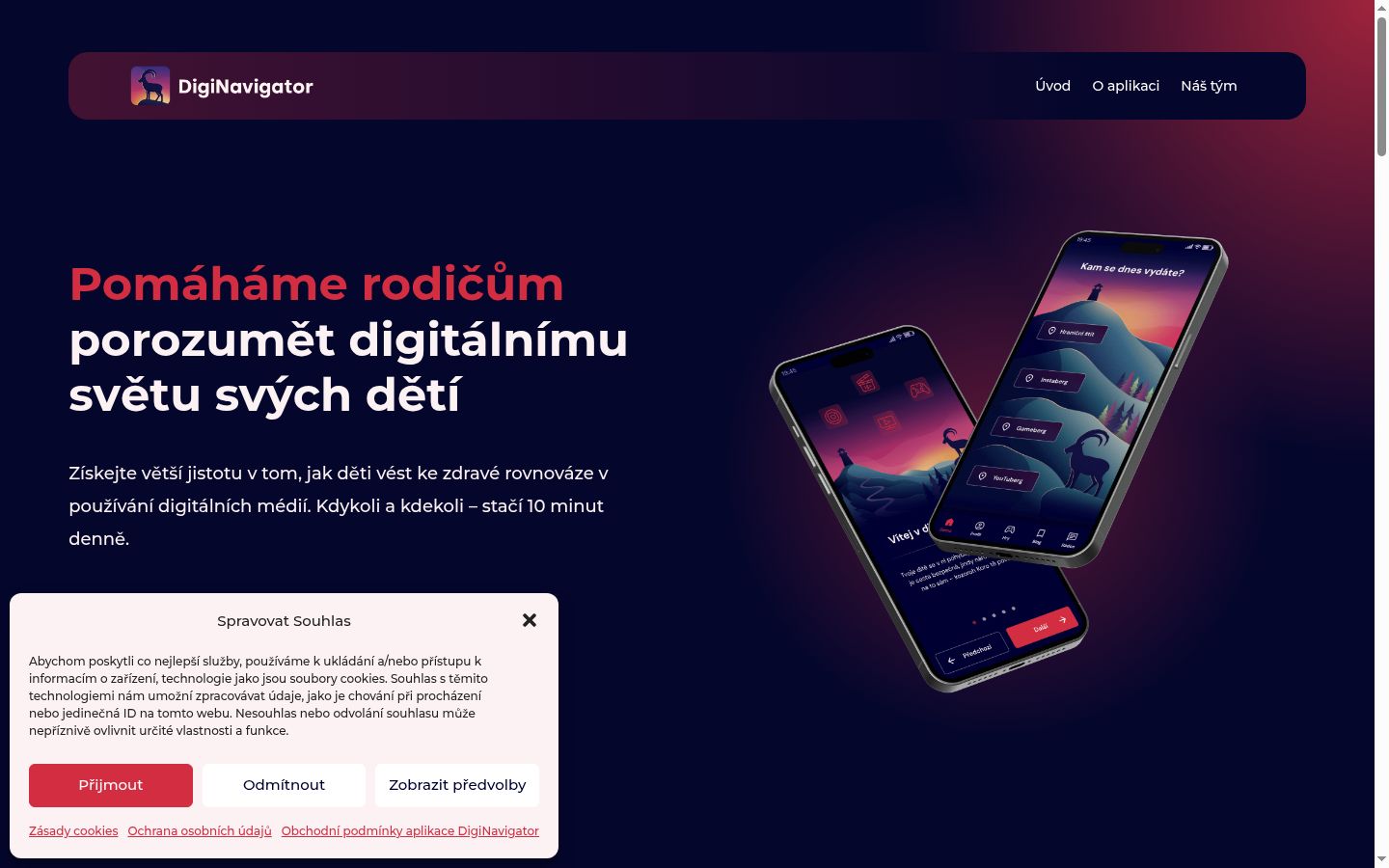Screenshot del banner di consenso mostrato prima di qualsiasi interazione