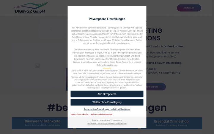 Screenshot stránky digingz.de