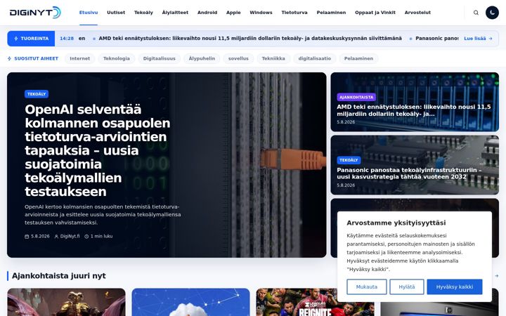 Skærmbillede af diginyt.fi