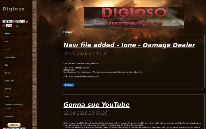 Screenshot ta' digioso.net