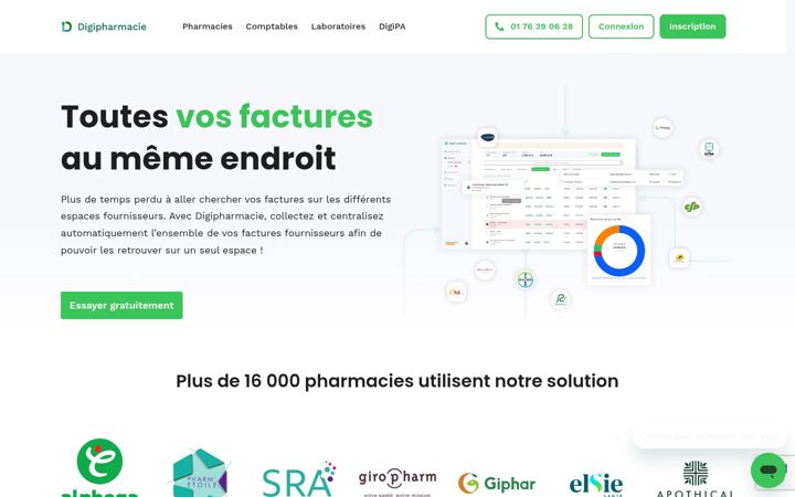 Екранна снимка на digipharmacie.fr